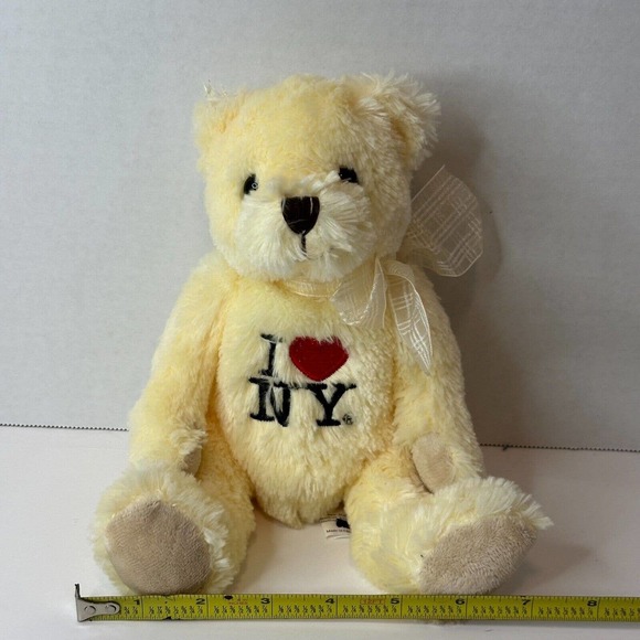 Jay Joshua, NY "I love NY" Logo, Teddy Bear, Stuffed Animal/Plush Yellow w/Bow - Picture 8 of 10